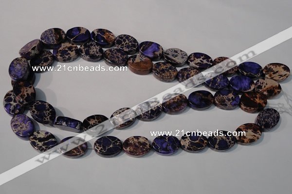 CDE710 15.5 inches 13*18mm oval dyed sea sediment jasper beads