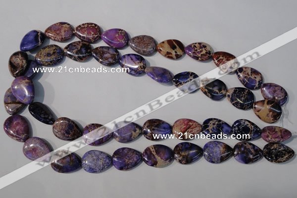 CDE714 15.5 inches 15*20mm flat teardrop dyed sea sediment jasper beads