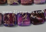 CDE717 15.5 inches 16*16mm square dyed sea sediment jasper beads