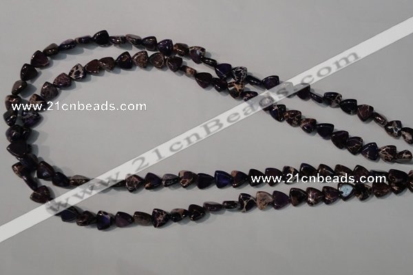 CDE719 15.5 inches 8*8mm triangle dyed sea sediment jasper beads