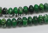 CDE72 15.5 inches 6*10mm rondelle dyed sea sediment jasper beads