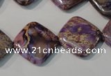 CDE720 15.5 inches 18*18mm diamond dyed sea sediment jasper beads