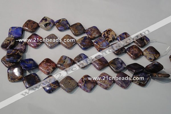 CDE720 15.5 inches 18*18mm diamond dyed sea sediment jasper beads