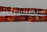 CDE733 15.5 inches 3*6mm heishi dyed sea sediment jasper beads