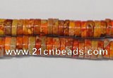 CDE734 15.5 inches 3*8mm heishi dyed sea sediment jasper beads