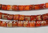 CDE735 15.5 inches 6*6mm tube dyed sea sediment jasper beads