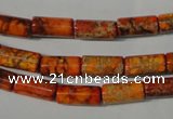 CDE736 15.5 inches 6*12mm tube dyed sea sediment jasper beads