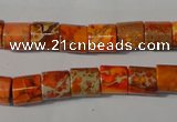 CDE737 15.5 inches 8*8mm tube dyed sea sediment jasper beads