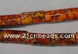 CDE738 15.5 inches 8*16mm tube dyed sea sediment jasper beads