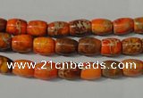 CDE740 15.5 inches 5*8mm drum dyed sea sediment jasper beads