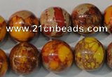 CDE742 15.5 inches 16mm round dyed sea sediment jasper beads