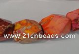 CDE747 15.5 inches 13*18mm faceted nuggets dyed sea sediment jasper beads