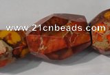 CDE748 15.5 inches 18*25mm faceted nuggets dyed sea sediment jasper beads