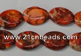 CDE751 15.5 inches 13*18mm oval dyed sea sediment jasper beads