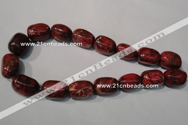 CDE771 15.5 inches 18*25mm nuggets dyed sea sediment jasper beads