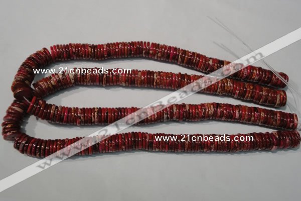 CDE773 15.5 inches 2*12mm dish dyed sea sediment jasper beads