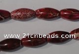 CDE778 15.5 inches 8*16mm rice dyed sea sediment jasper beads