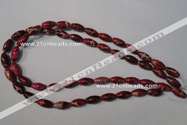 CDE778 15.5 inches 8*16mm rice dyed sea sediment jasper beads