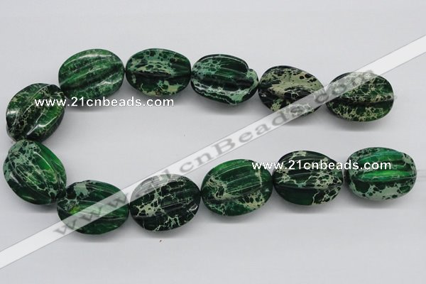 CDE78 15.5 inches 26*33mm star fruit shaped dyed sea sediment jasper beads