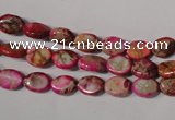 CDE781 15.5 inches 6*8mm oval dyed sea sediment jasper beads