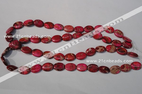 CDE782 15.5 inches 12*16mm oval dyed sea sediment jasper beads