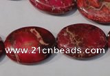 CDE783 15.5 inches 18*25mm oval dyed sea sediment jasper beads