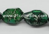 CDE79 15.5 inches 18*28mm faceted nuggets dyed sea sediment jasper beads