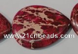 CDE790 15.5 inches 30*40mm flat teardrop dyed sea sediment jasper beads