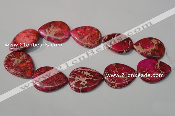 CDE790 15.5 inches 30*40mm flat teardrop dyed sea sediment jasper beads