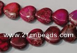 CDE792 15.5 inches 12*12mm heart dyed sea sediment jasper beads