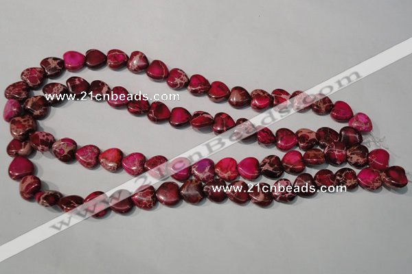 CDE792 15.5 inches 12*12mm heart dyed sea sediment jasper beads