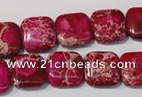 CDE794 15.5 inches 14*14mm square dyed sea sediment jasper beads