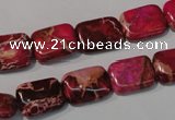 CDE796 15.5 inches 10*14mm rectangle dyed sea sediment jasper beads