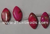 CDE797 Top-drilled 10*18mm marquise dyed sea sediment jasper beads