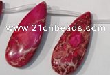 CDE799 Top-drilled 16*32mm flat teardrop dyed sea sediment jasper beads