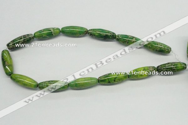 CDE89 15.5 inches 12*30mm rice dyed sea sediment jasper beads