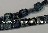 CDE901 15.5 inches 8*8mm square dyed sea sediment jasper beads