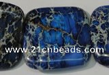 CDE903 15.5 inches 34*34mm square dyed sea sediment jasper beads