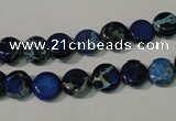 CDE905 15.5 inches 8mm flat round dyed sea sediment jasper beads