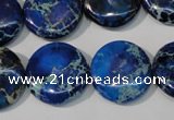 CDE908 15.5 inches 20mm flat round dyed sea sediment jasper beads