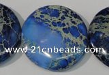 CDE909 15.5 inches 35mm flat round dyed sea sediment jasper beads
