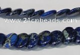 CDE911 15.5 inches 12mm flat round dyed sea sediment jasper beads