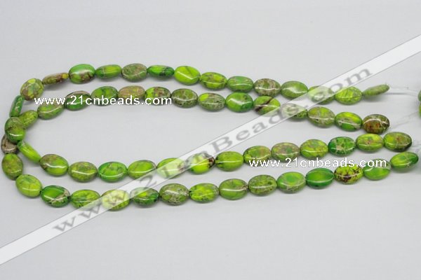 CDE92 15.5 inches 10*14mm oval dyed sea sediment jasper beads