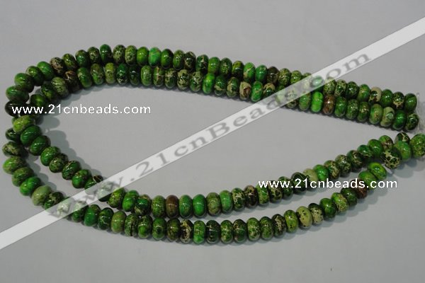 CDE927 15.5 inches 6*10mm rondelle dyed sea sediment jasper beads