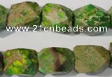 CDE932 15.5 inches 13*17mm faceted nuggets dyed sea sediment jasper beads