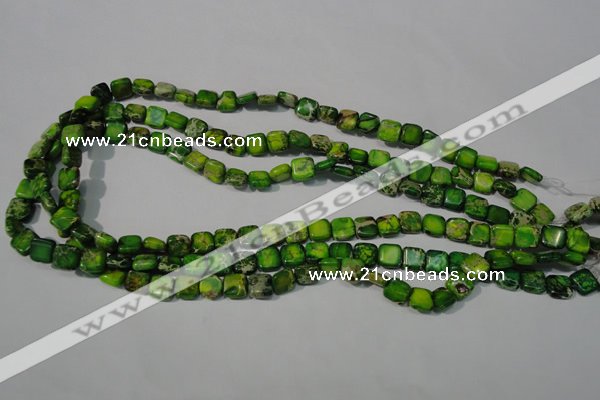 CDE944 15.5 inches 8*8mm square dyed sea sediment jasper beads