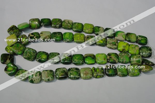 CDE945 15.5 inches 16*16mm square dyed sea sediment jasper beads