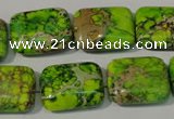 CDE949 15.5 inches 15*20mm rectangle dyed sea sediment jasper beads