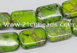 CDE95 15.5 inches 13*18mm rectangle dyed sea sediment jasper beads