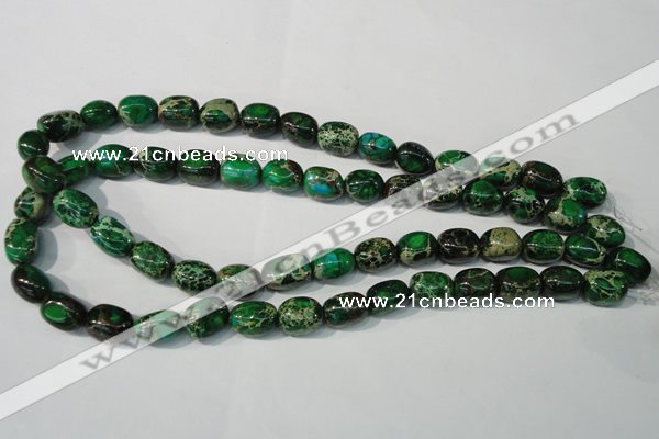 CDE960 15.5 inches 10*13mm nuggets dyed sea sediment jasper beads